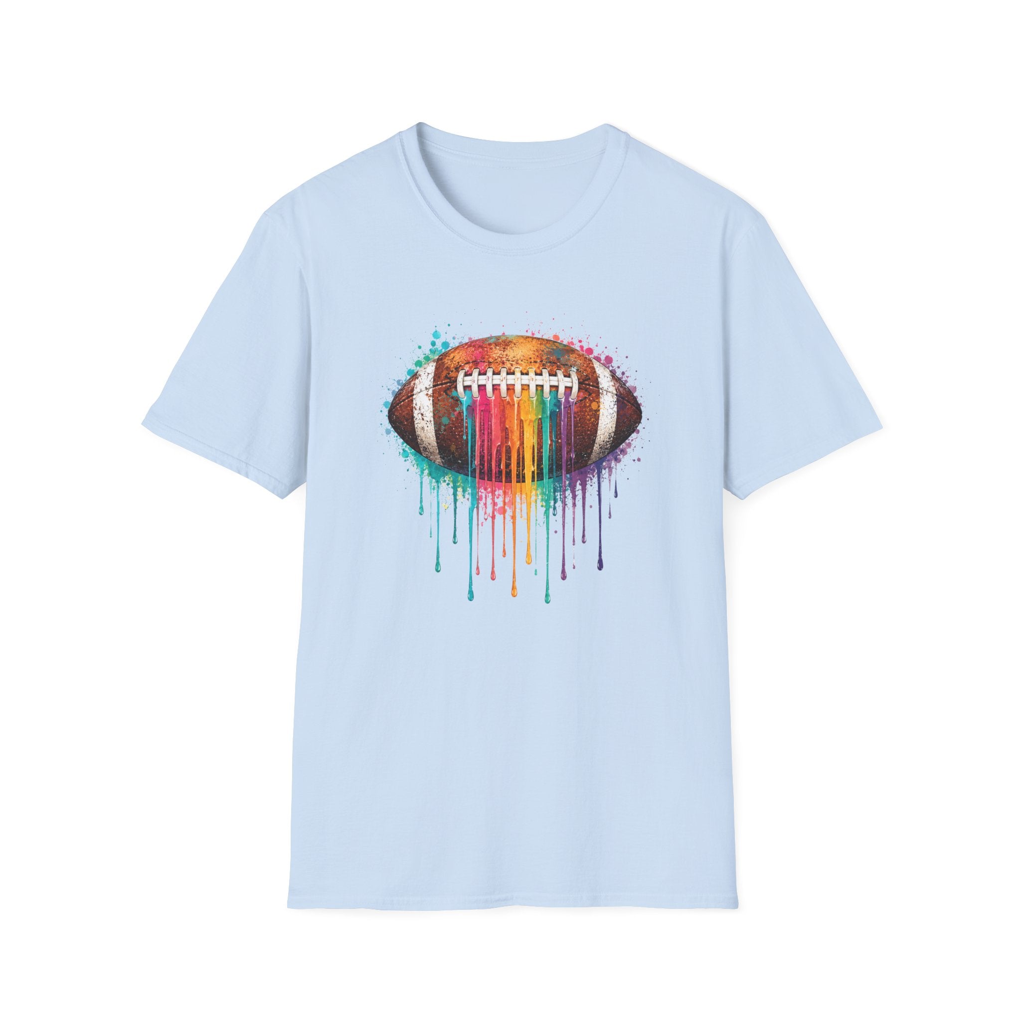 Football Dripping Colorful Paint T-Shirt