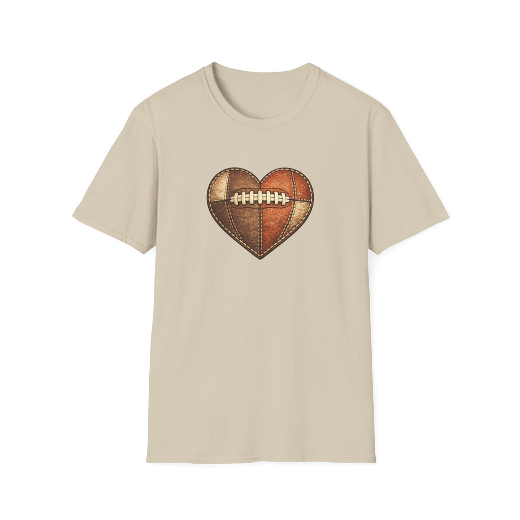 Leather Football Heart T-Shirt