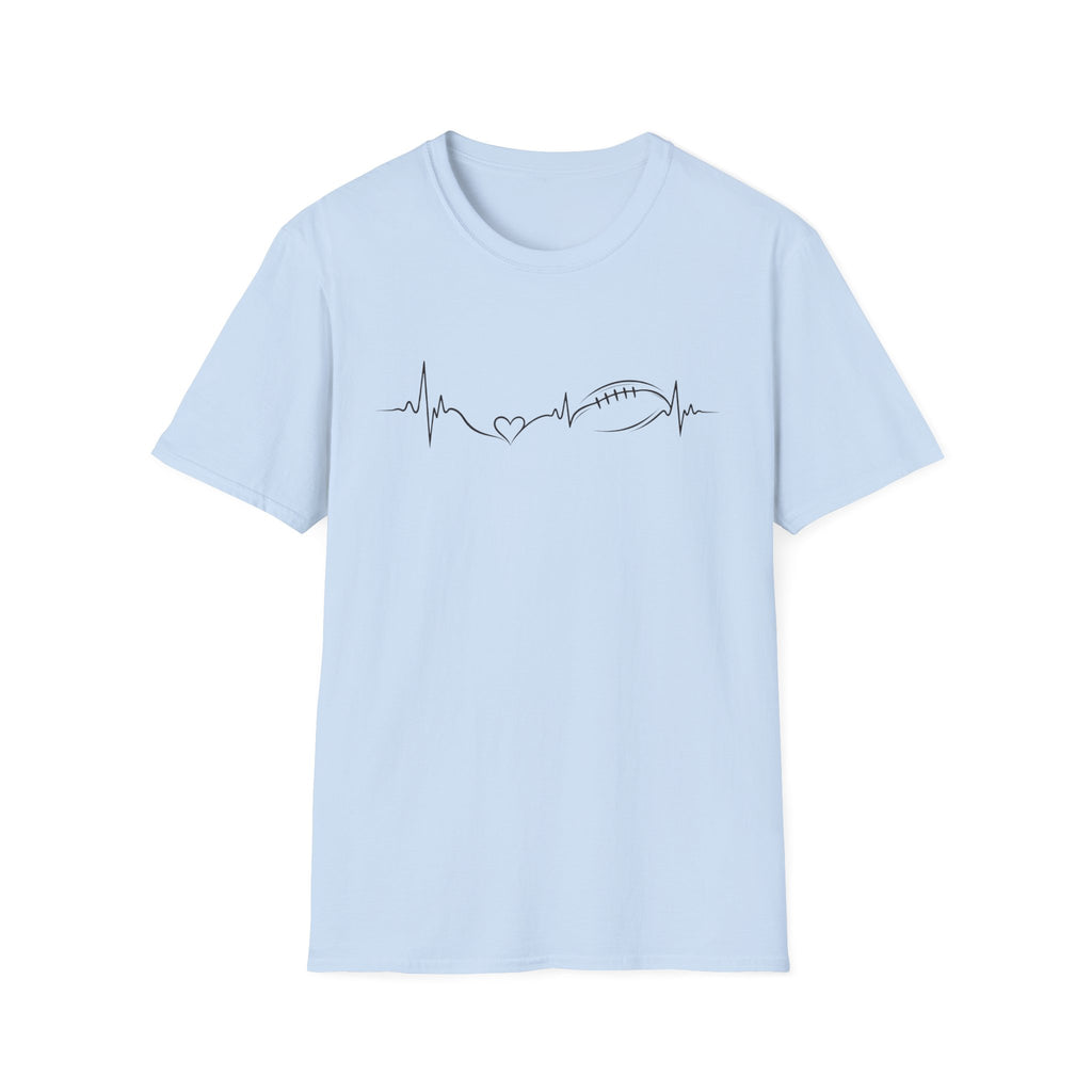 Heartbeat with Heart & Football T-Shirt