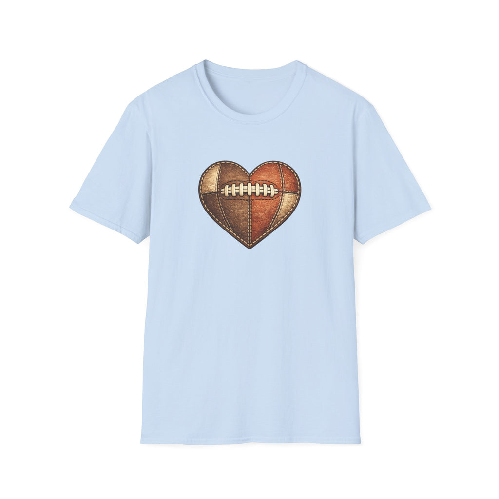 Leather Football Heart T-Shirt