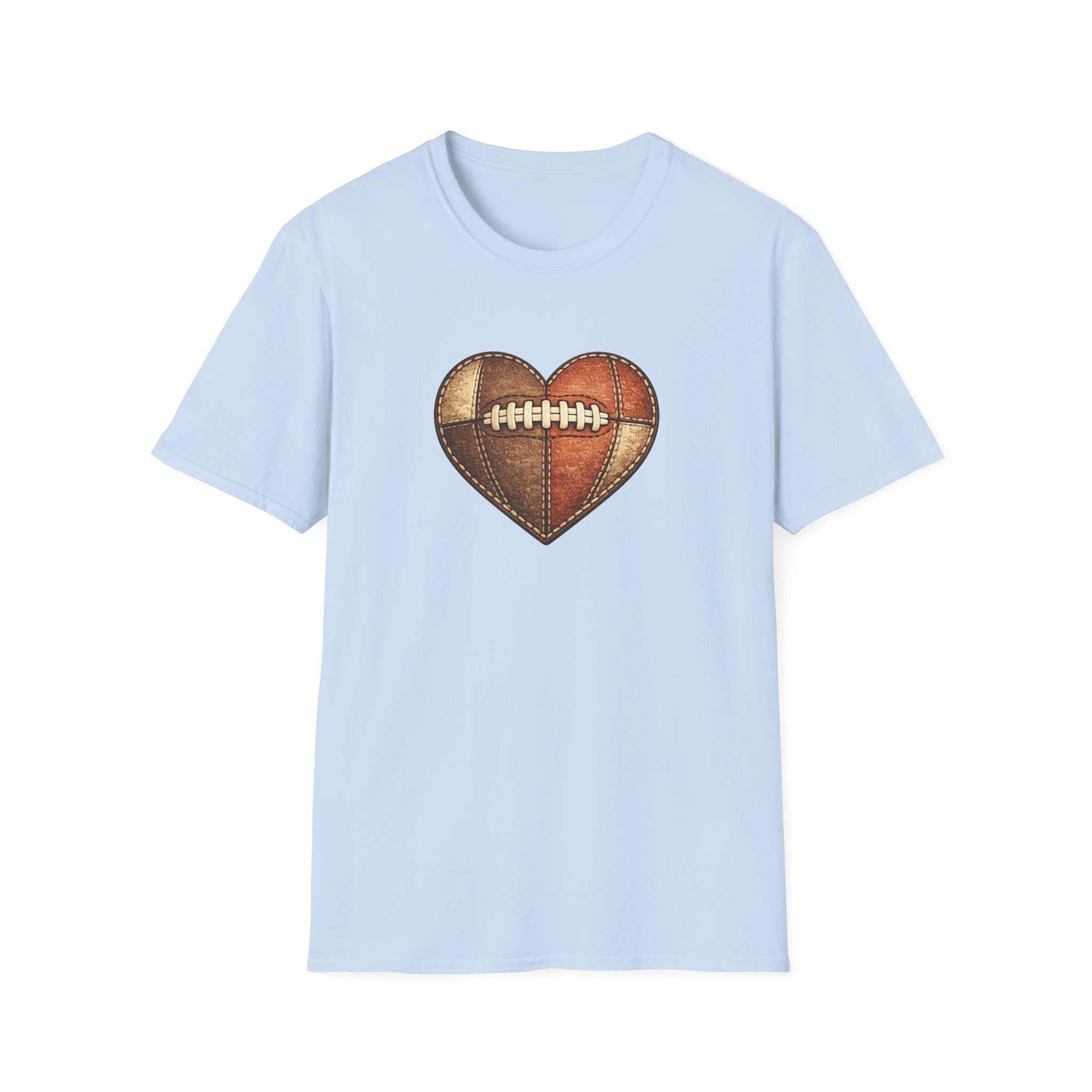 Leather Football Heart T-Shirt
