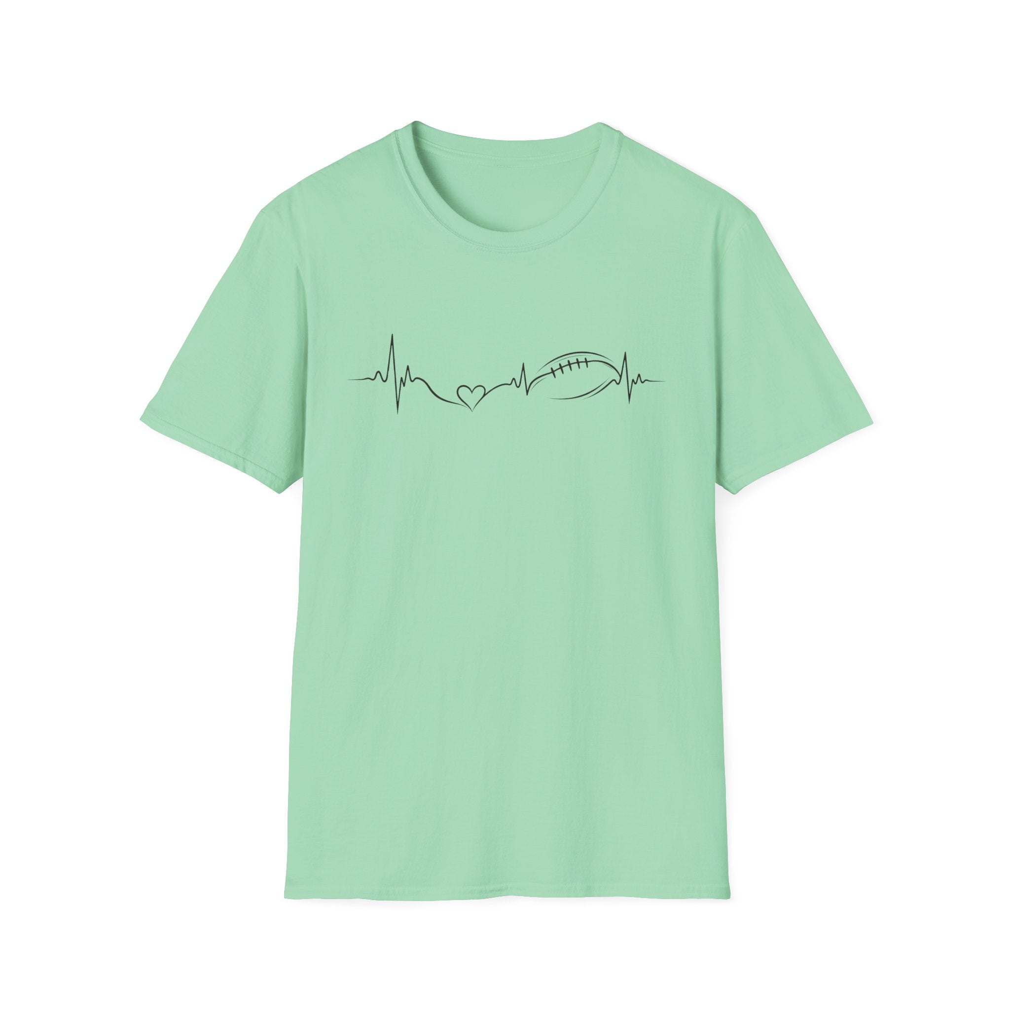 Heartbeat with Heart & Football T-Shirt