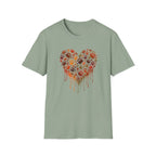 Fall Heart dripping with paws, football T-Shirt