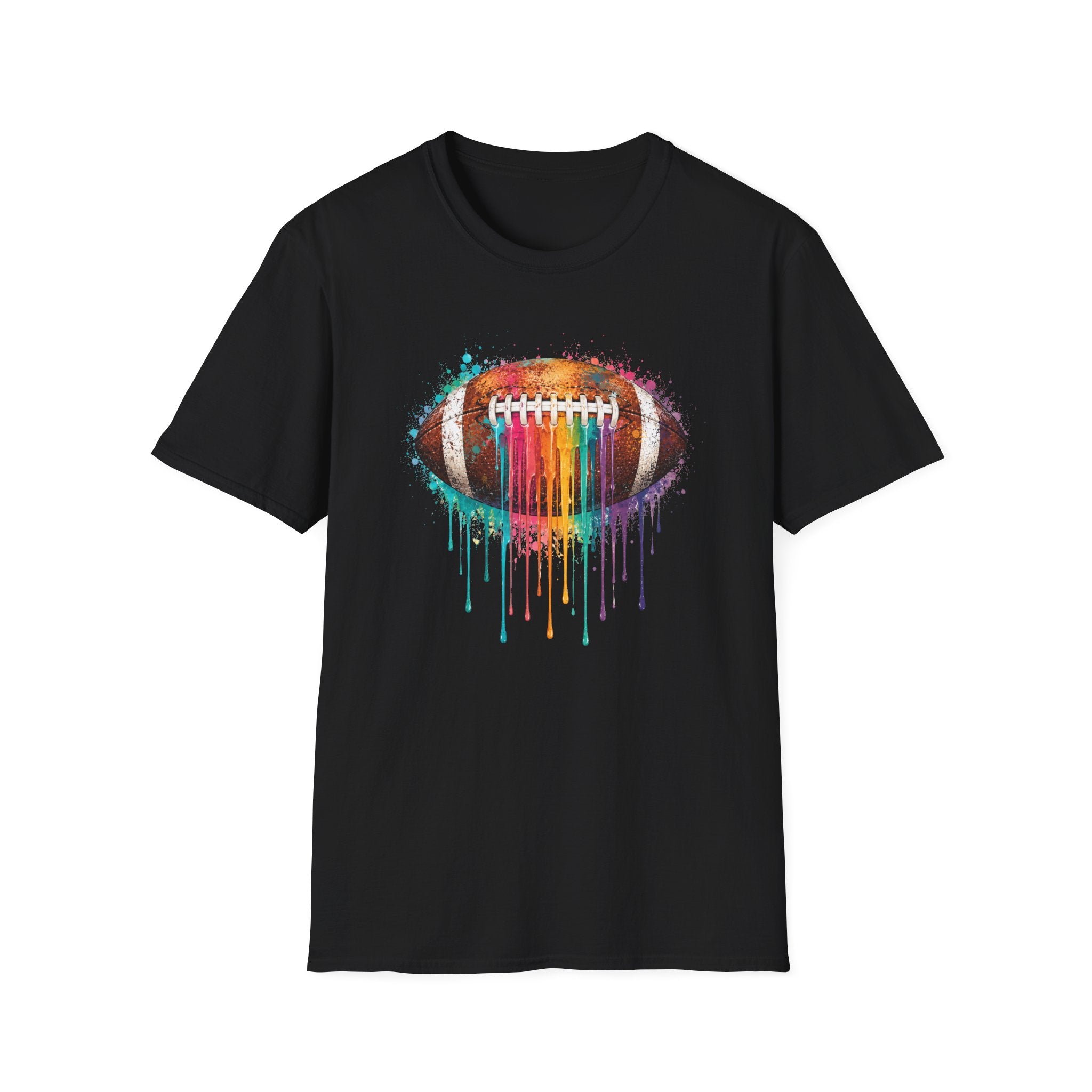 Football Dripping Colorful Paint T-Shirt
