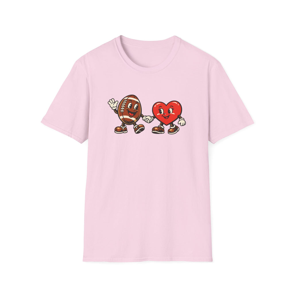 Football & Heart Holding Hands T-Shirt