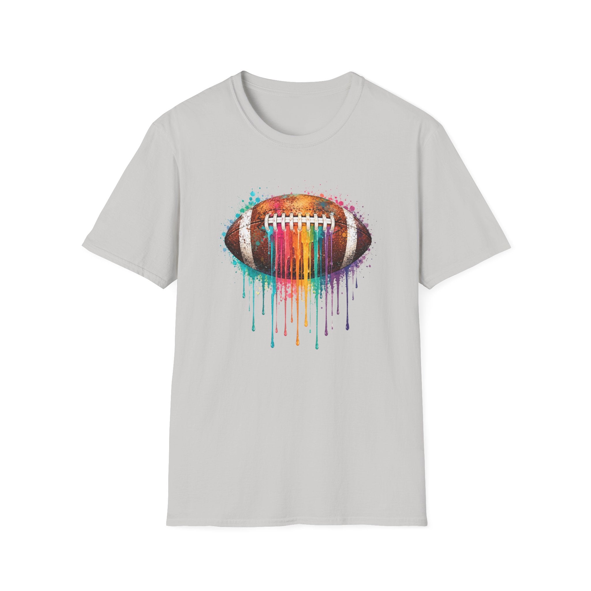 Football Dripping Colorful Paint T-Shirt