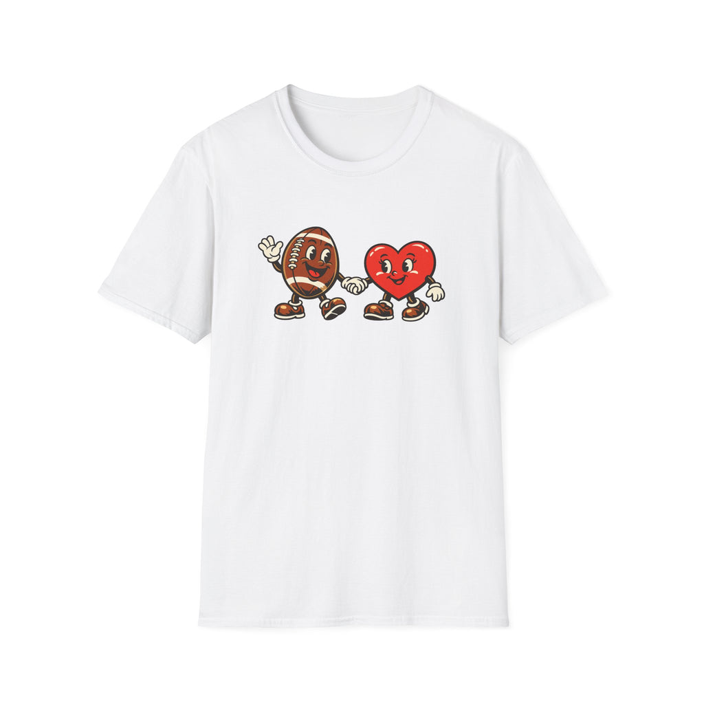 Football & Heart Holding Hands T-Shirt