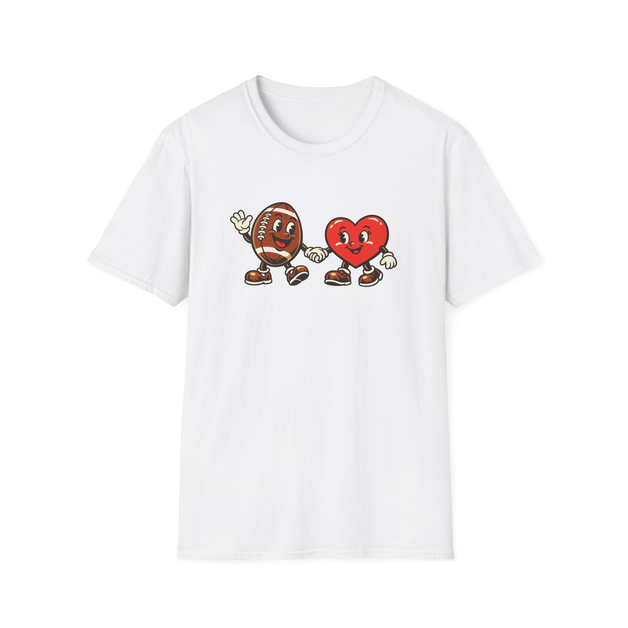 Football & Heart Holding Hands T-Shirt