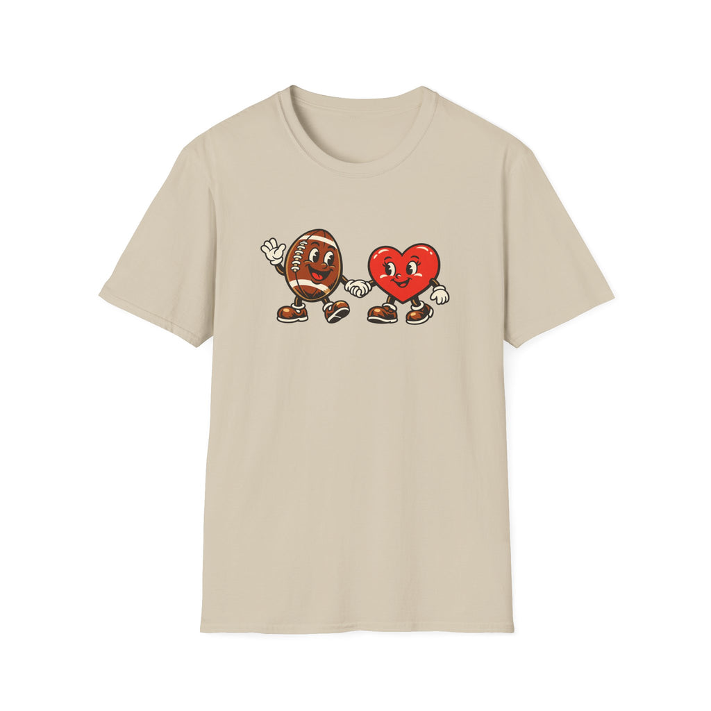 Football & Heart Holding Hands T-Shirt