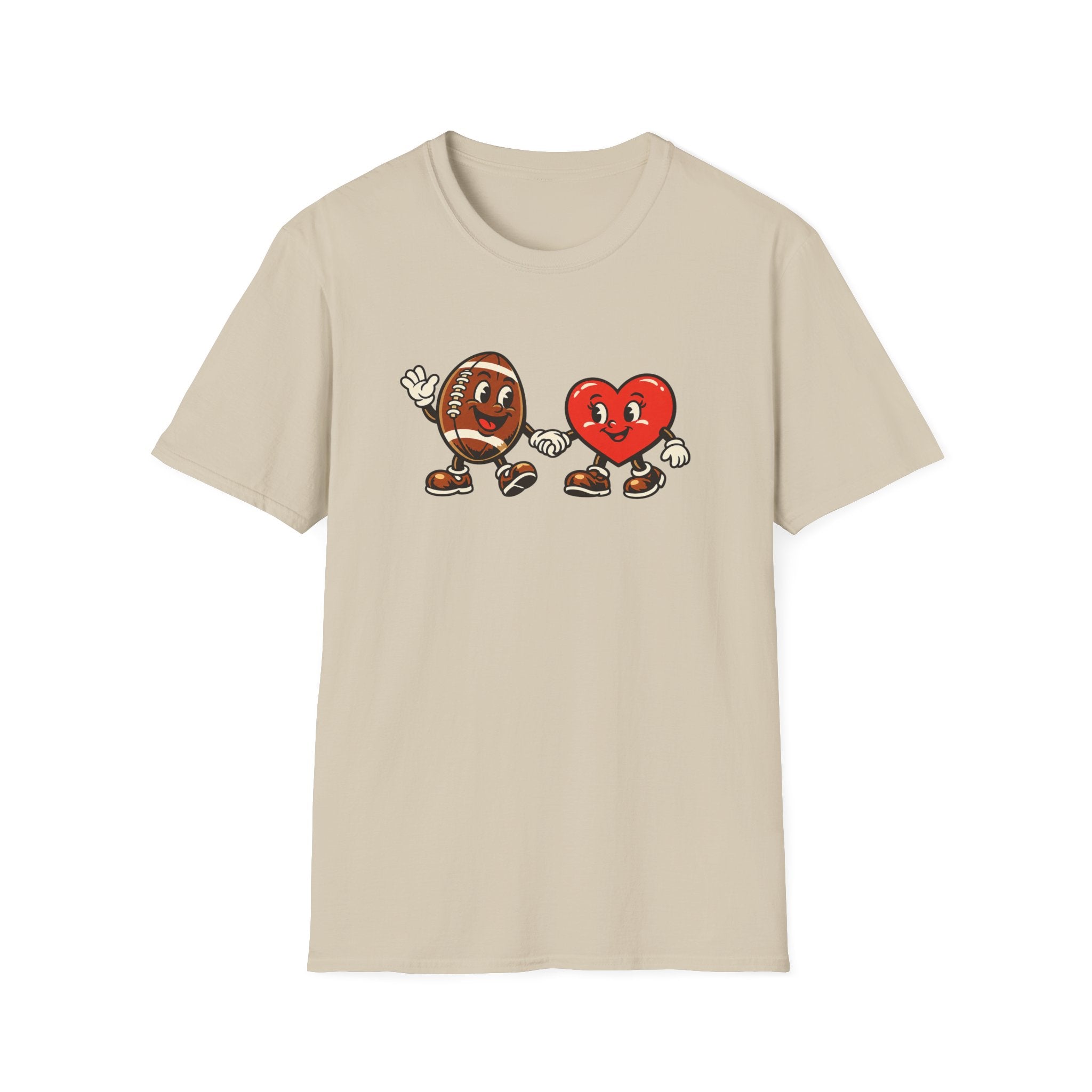 Football & Heart Holding Hands T-Shirt