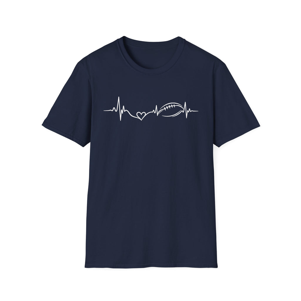 Heartbeat with Heart & Football T-Shirt
