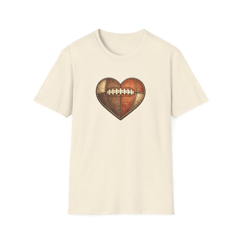 Leather Football Heart T-Shirt