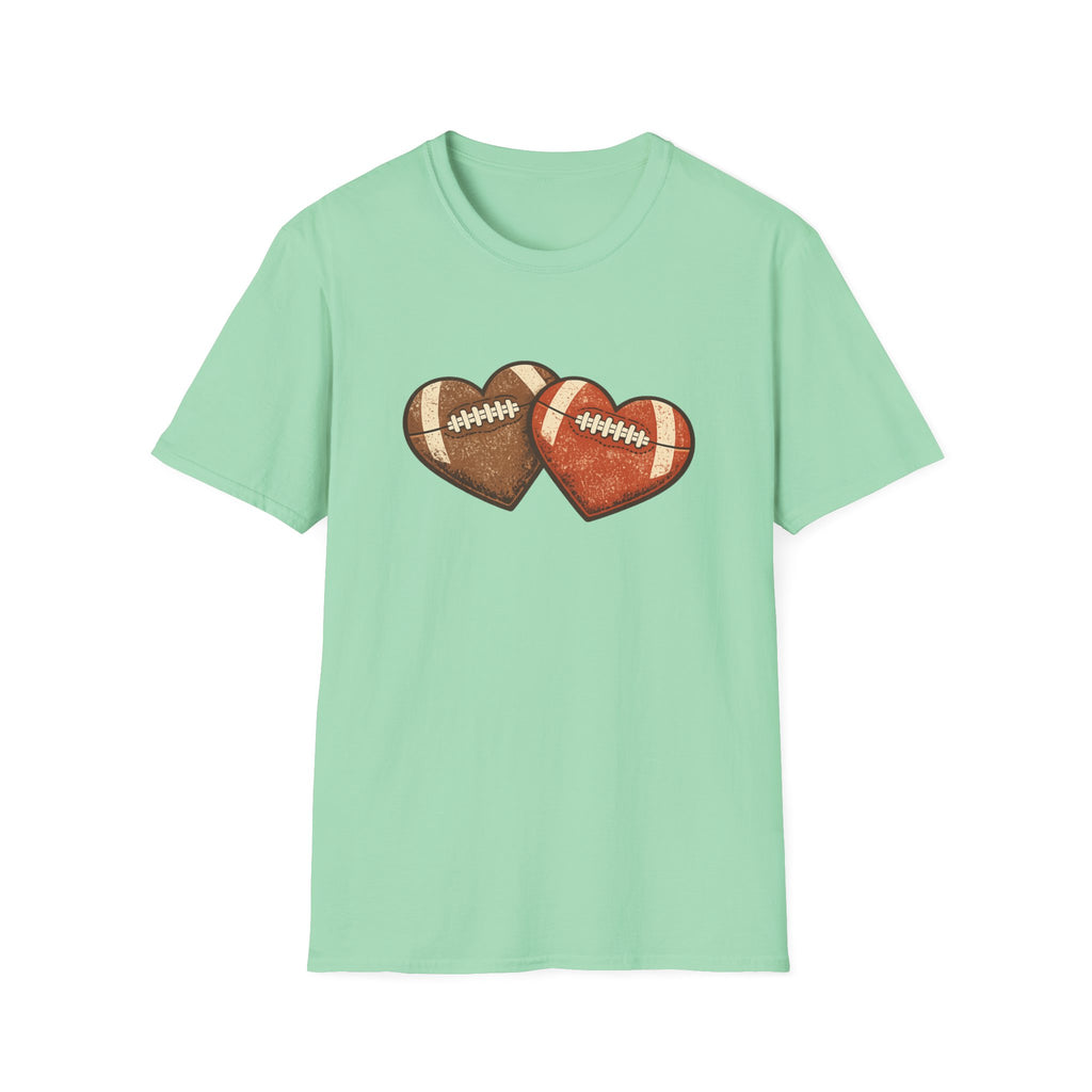 2 Football Hearts T-Shirt