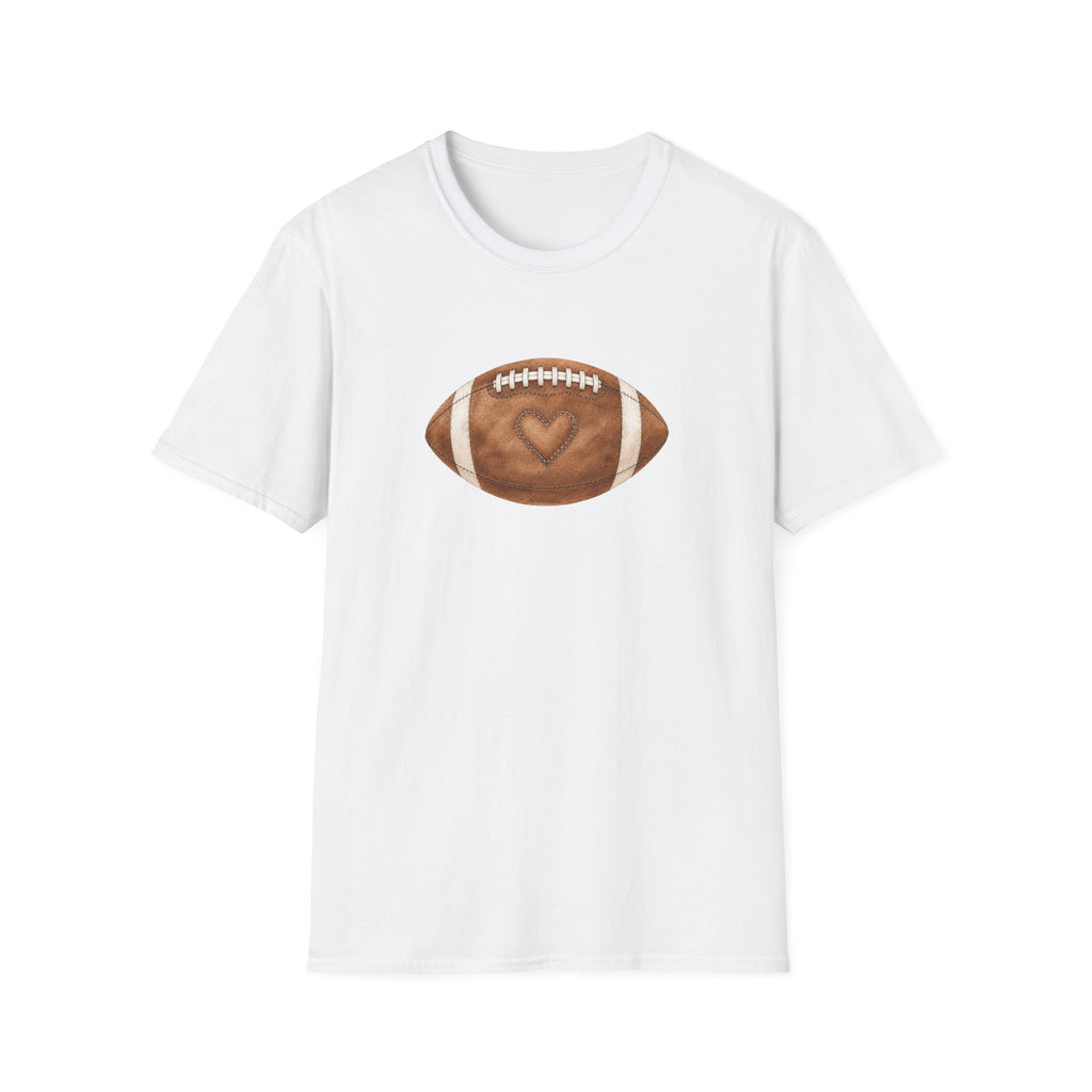 Football with Heart Stitching T-Shirt