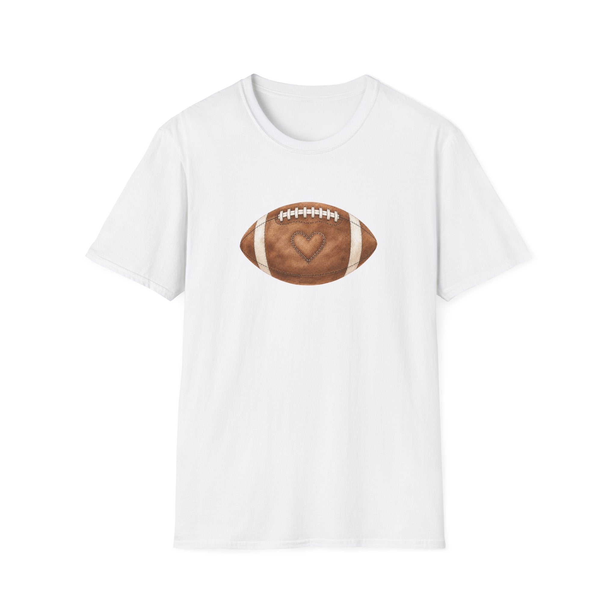 Football with Heart Stitching T-Shirt