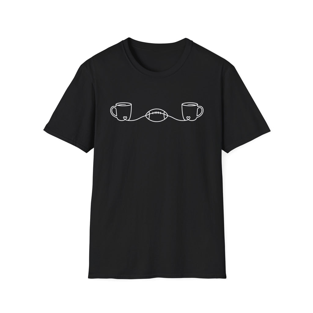 2 Coffee Cups linking to Football T-Shirt