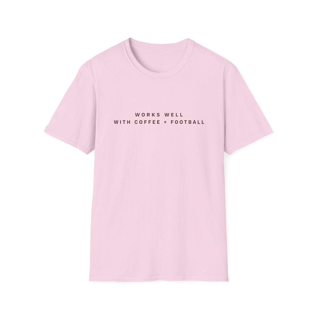 Works Well with Coffee + Football T-Shirt