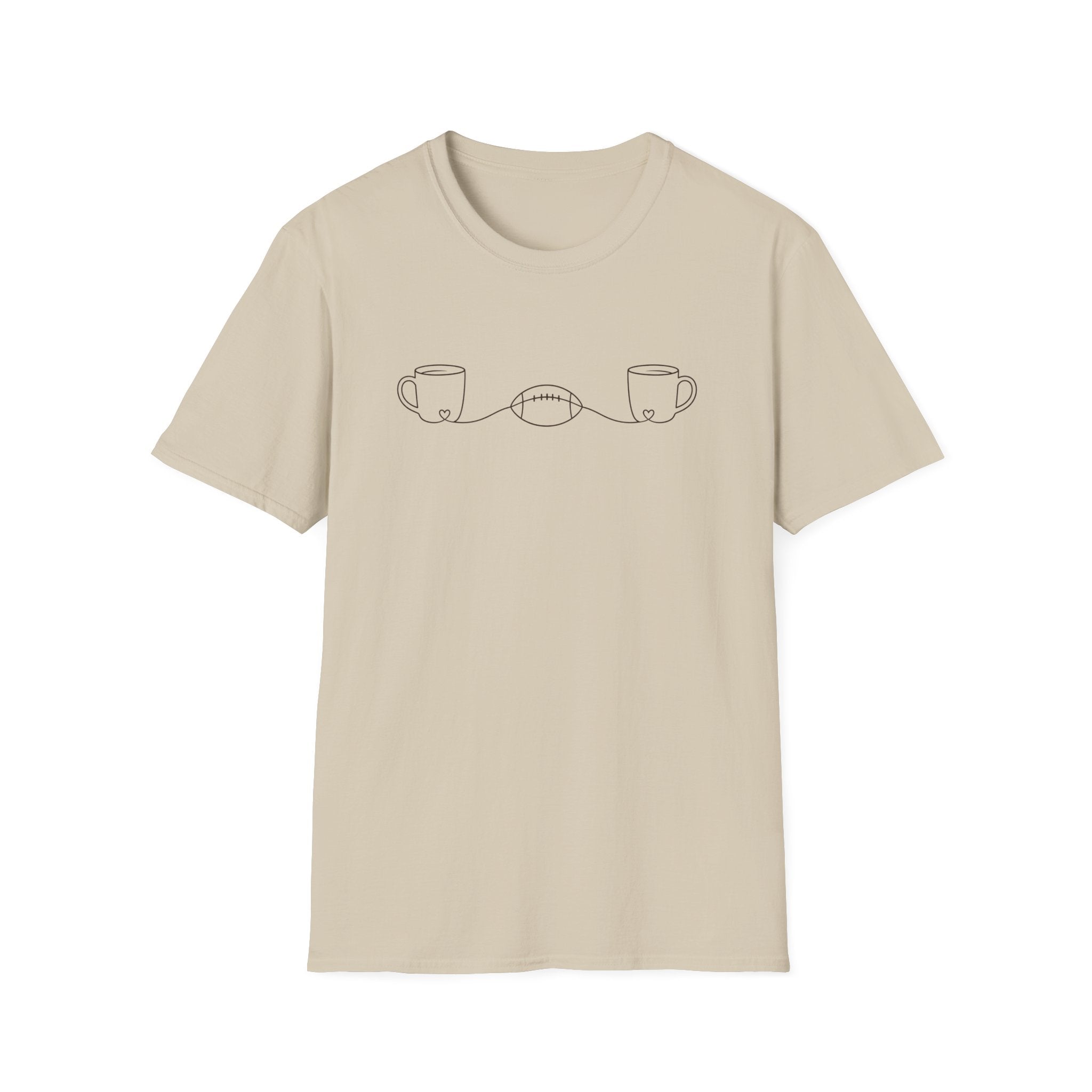 2 Coffee Cups linking to Football T-Shirt