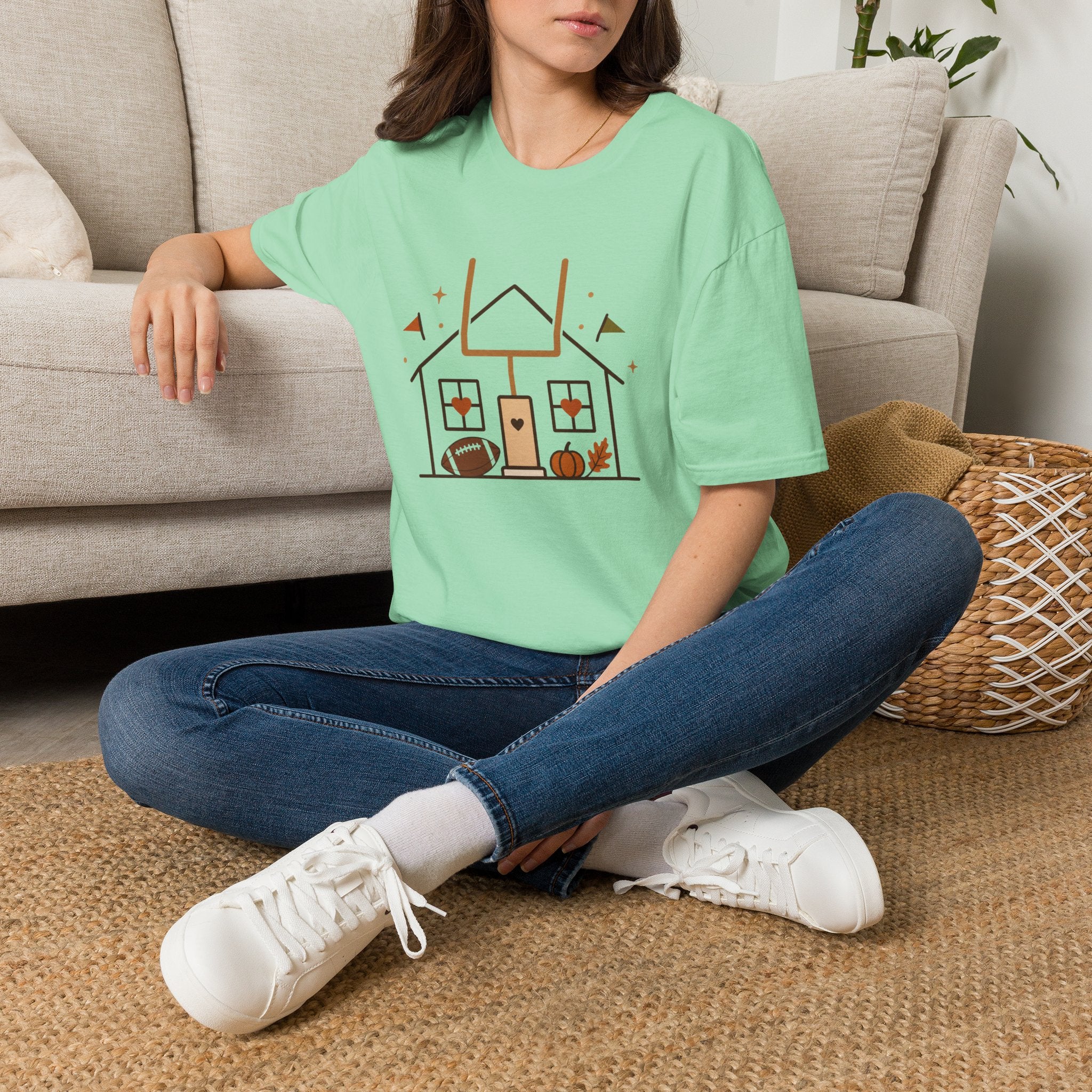 Home, Football, Pumpkin T-Shirt