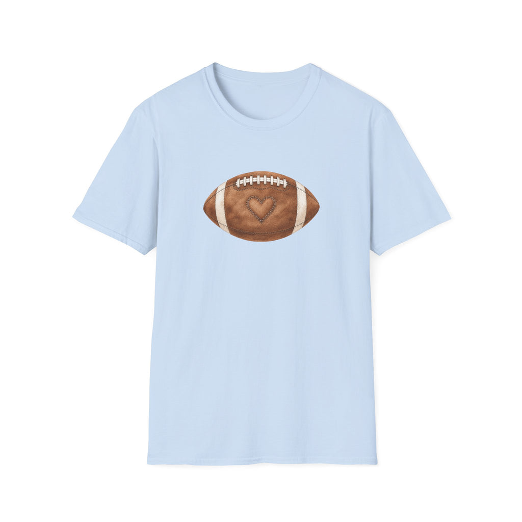Football with Heart Stitching T-Shirt