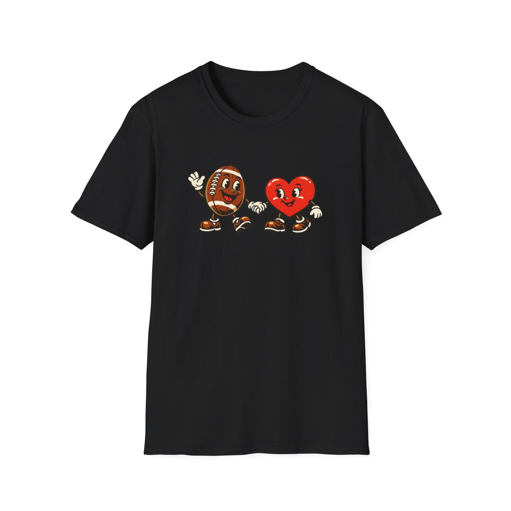 Football & Heart Holding Hands T-Shirt