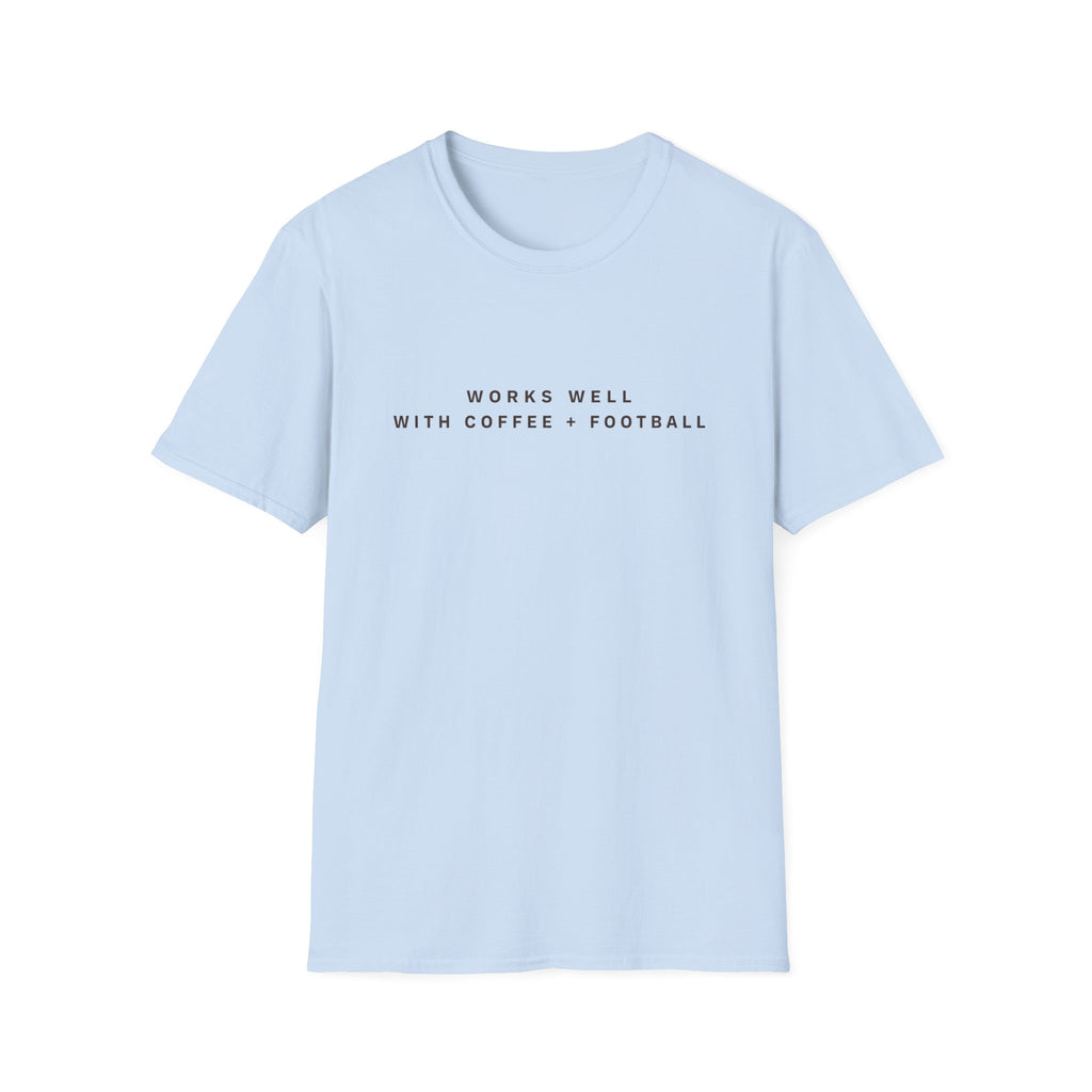 Works Well with Coffee + Football T-Shirt
