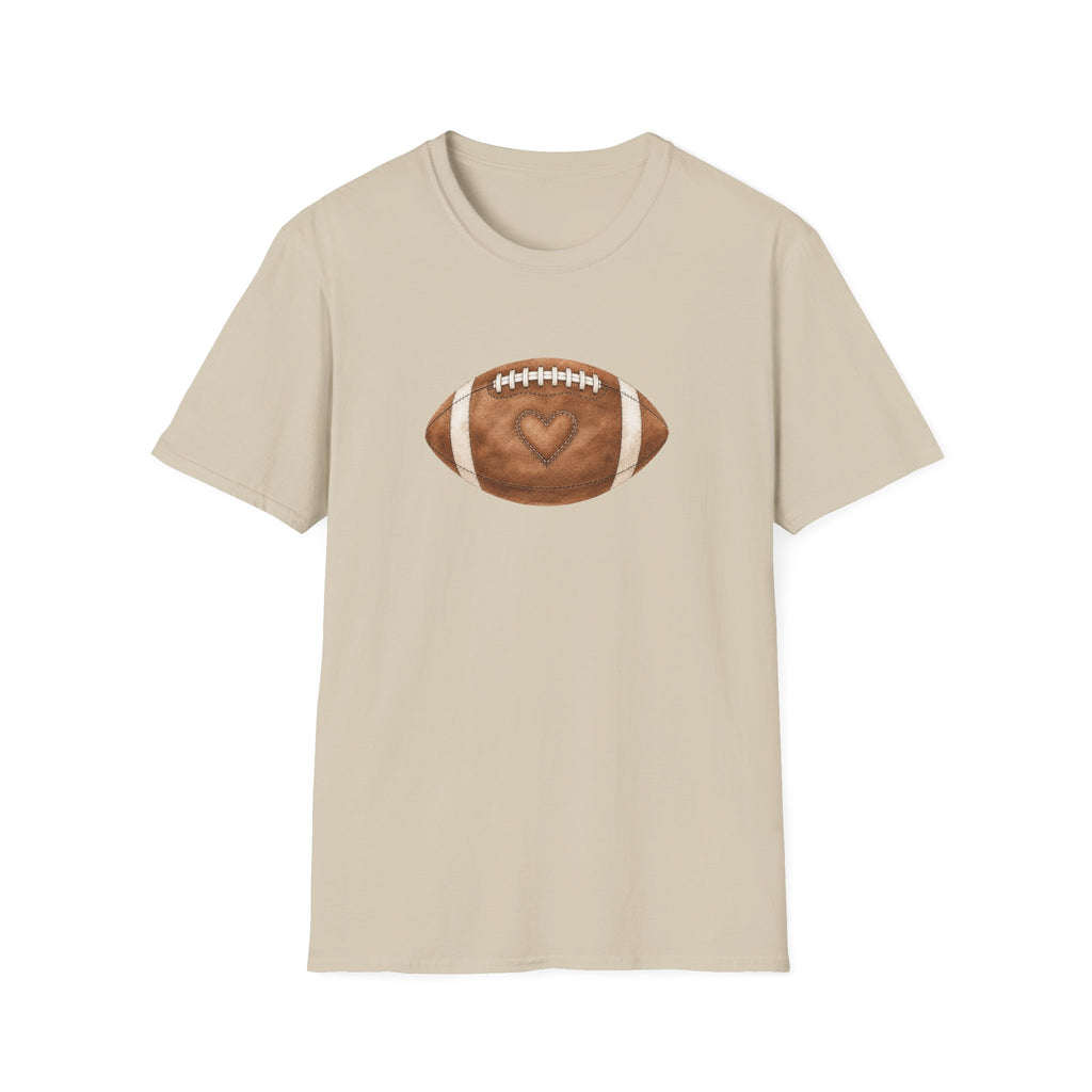 Football with Heart Stitching T-Shirt