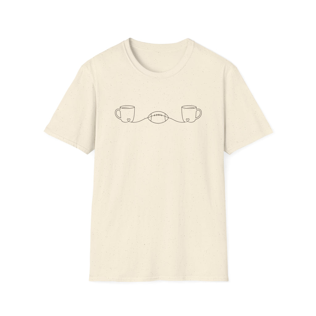 2 Coffee Cups linking to Football T-Shirt