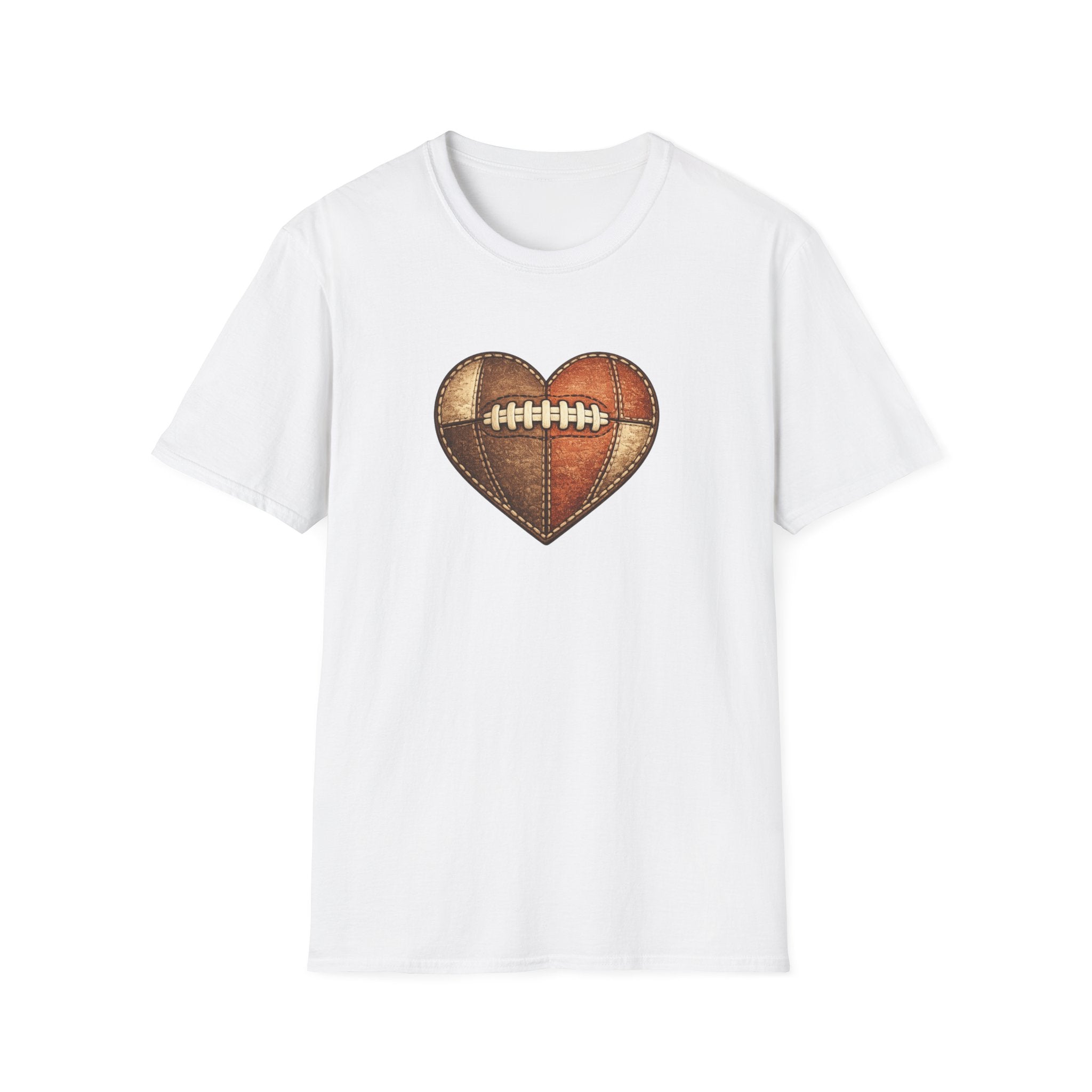 Leather Football Heart T-Shirt