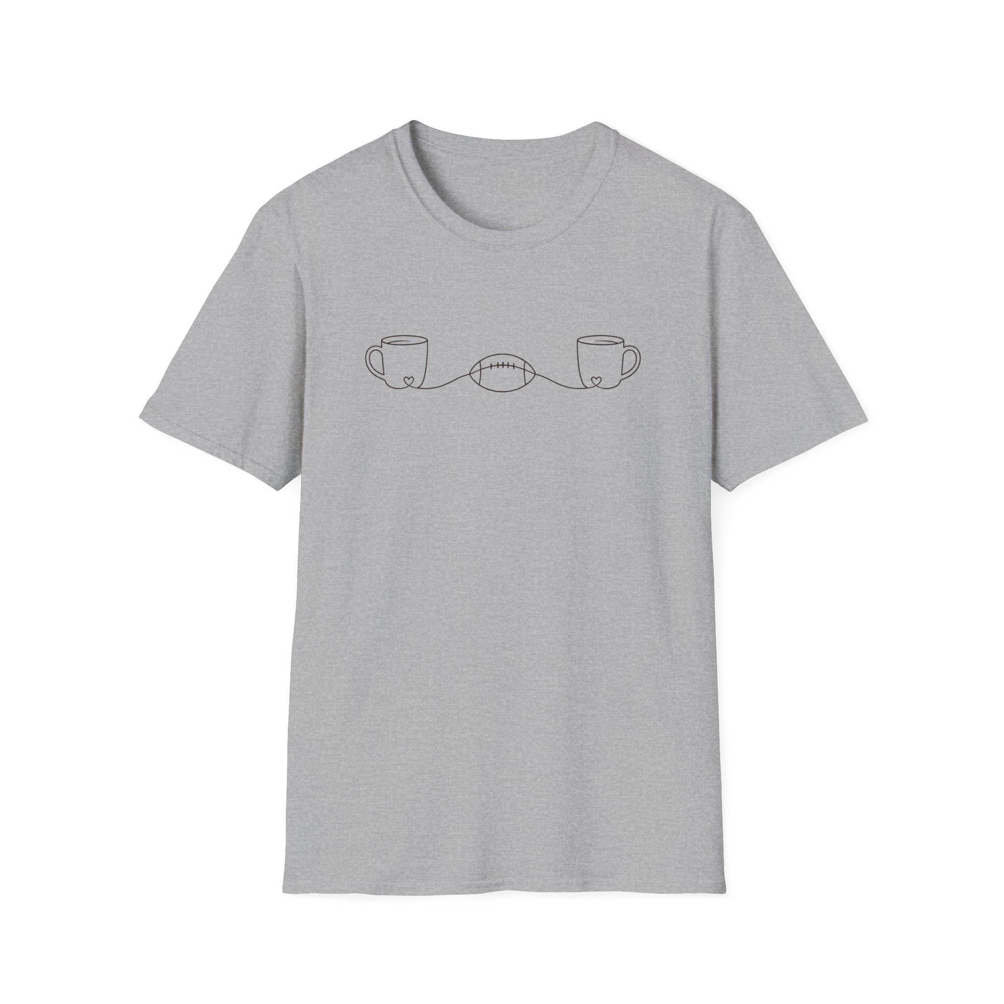 2 Coffee Cups linking to Football T-Shirt