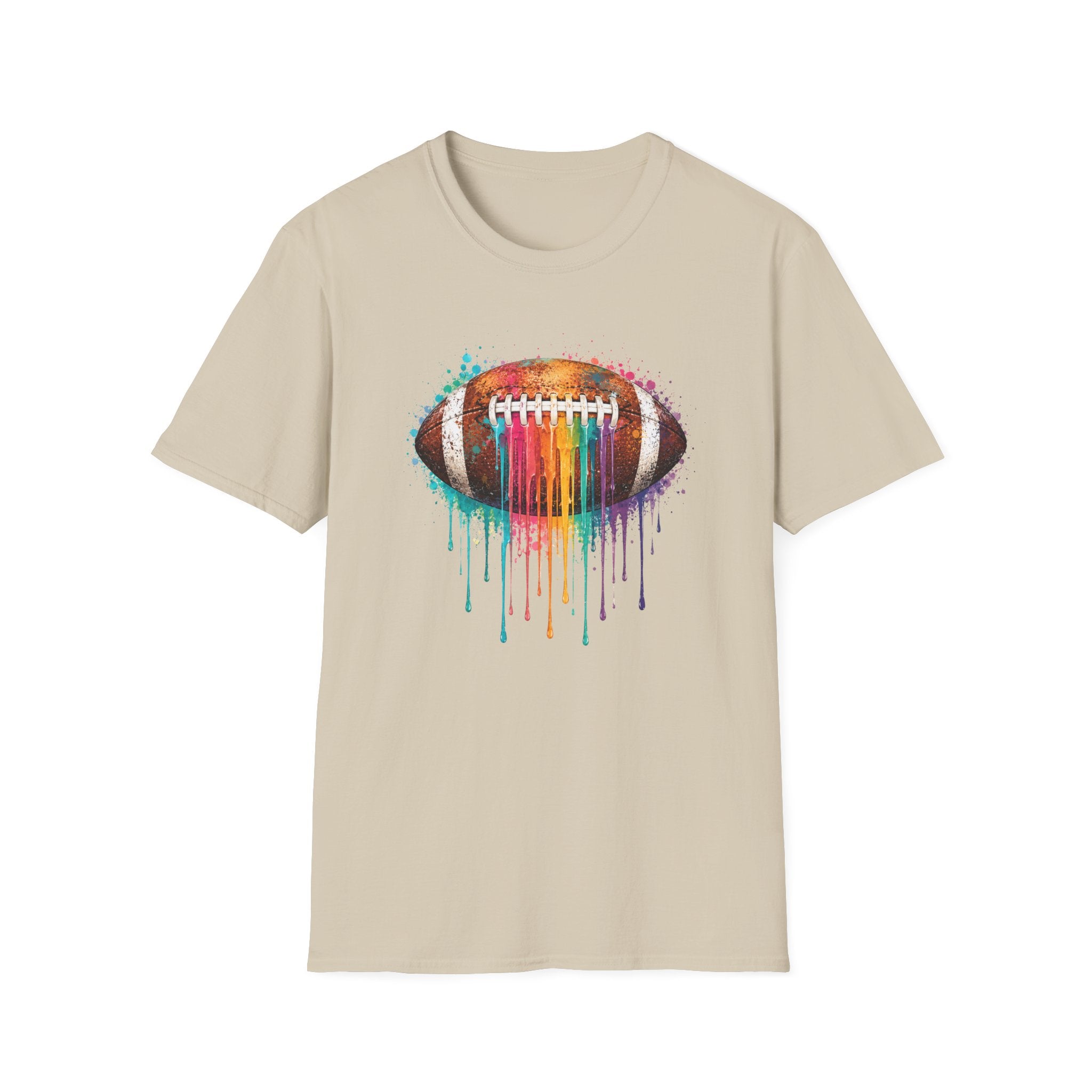 Football Dripping Colorful Paint T-Shirt
