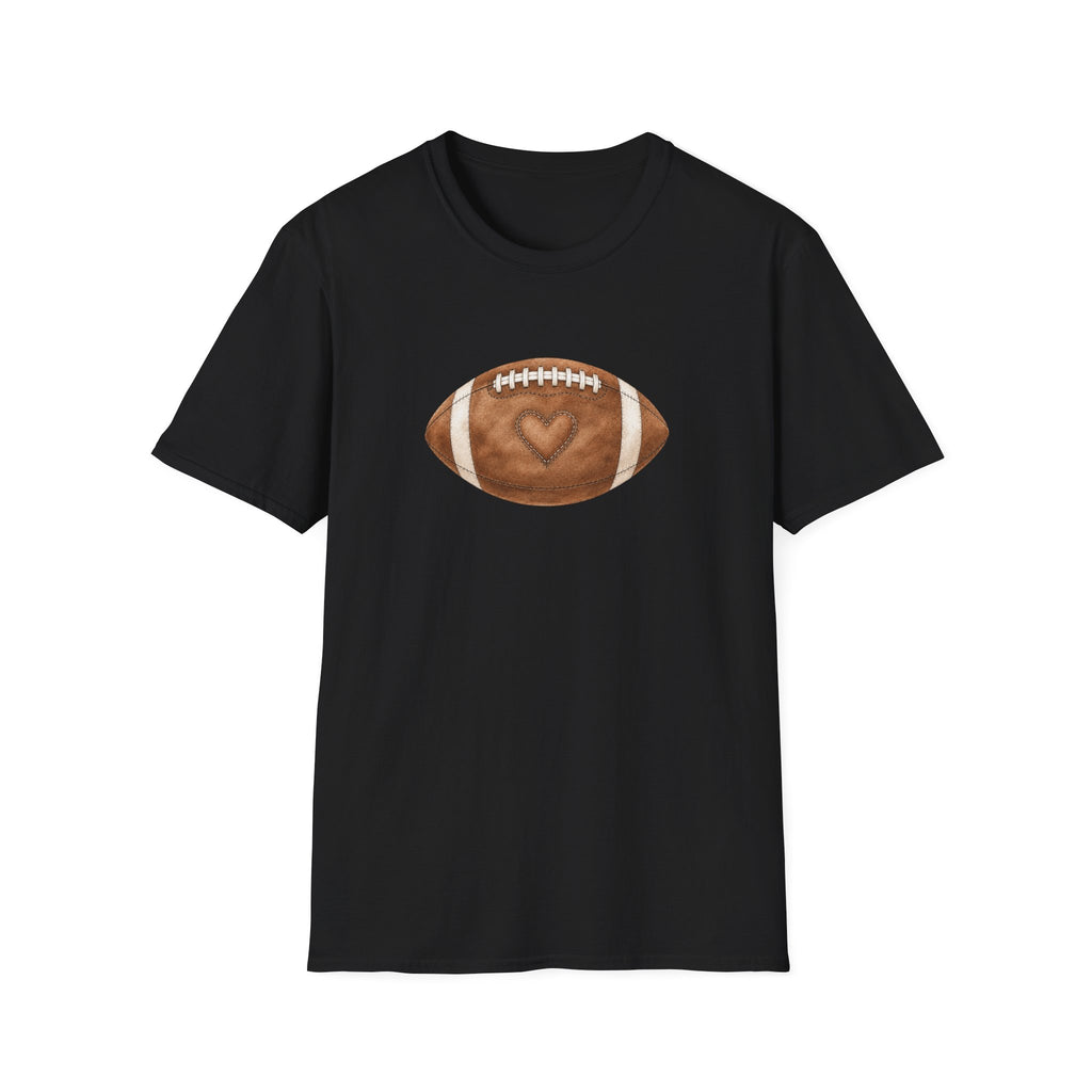 Football with Heart Stitching T-Shirt