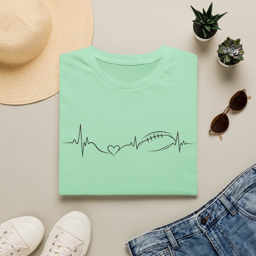Heartbeat with Heart & Football T-Shirt