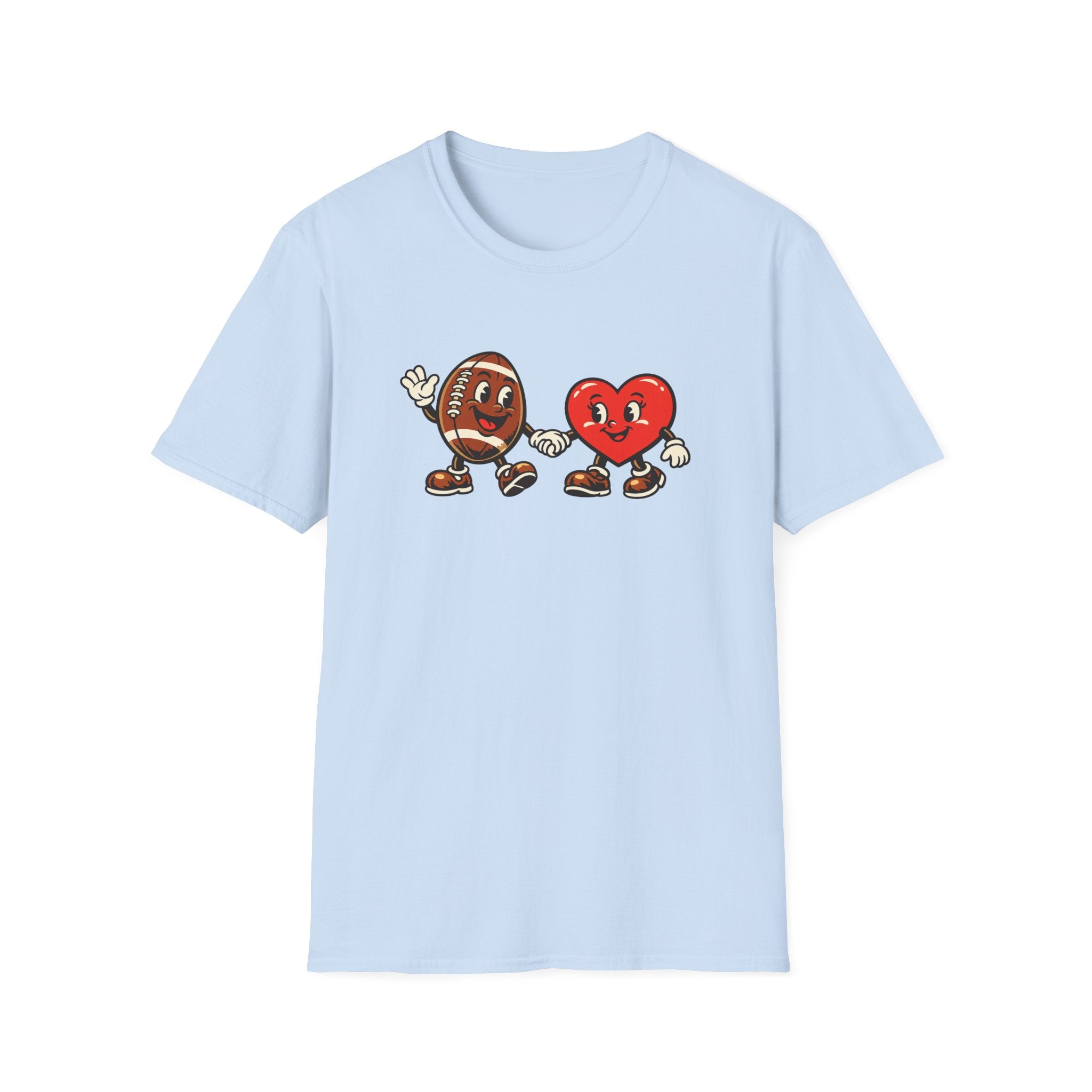 Football & Heart Holding Hands T-Shirt